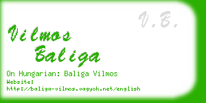 vilmos baliga business card